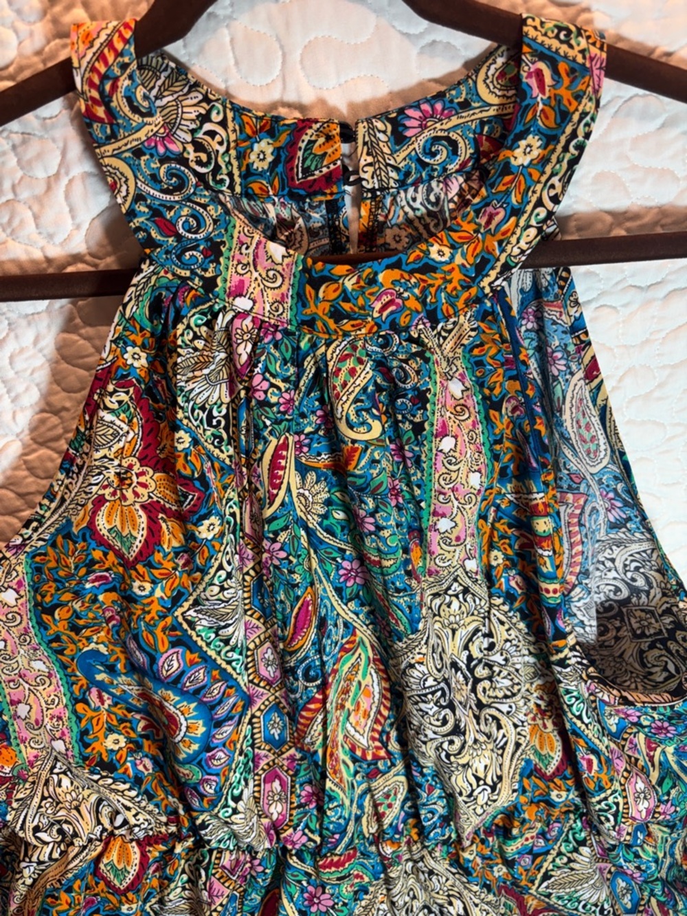 Multicolor Paisley Halter Maxi Dress